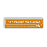 Verkeersbord DOR rechthoek 4:1 reflecterend + eigen ontwerp/opdruk