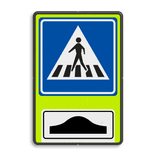 Verkeersbord RVV L02f - FLUOR oversteekplaats / zebrapad met drempel