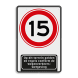 Verkeersbord Snelheid A01-15 met ondertekst