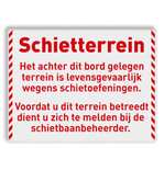 Toegangsbord voor Schietterrein Defensie
