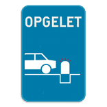 Informatiebord - Opgelet verzinkbare paal