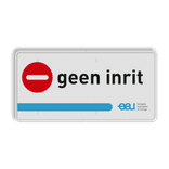 Verkeersbord DOR rechthoek 2:1 reflecterend +  eigen ontwerp/opdruk