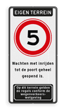 Toegangsbord voor terrein met regelgeving