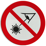 Veiligheidspictogram - Verboden in de laserstraal te kijken - reflecterend