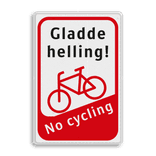 Informatiebord Steile helling - fiets aan de hand