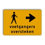 Omleidingsbord voetgangers oversteken rechts - reflecterend