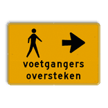 Omleidingsbord - voetgangers oversteken - Werk in uitvoering