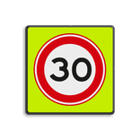Verkeersbord RVV A01-030f - Maximum snelheid 30 km/h - extra opvallend