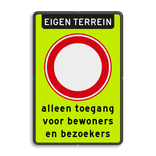 Verkeersbord RVV C01f_2txt - Gesloten voor alle verkeer - fluor achtergrond
