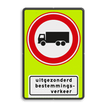 Verkeersbord RVV C07fOB108 - Gesloten voor vrachtverkeer met uitzondering