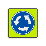 Verkeersbord RVV D01f rotonde - fluorescerend