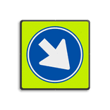 Verkeersbord RVV D02f, gebod te passeren - fluorescerend