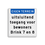 Terreinbord met eigen tekst (standaard 400x400mm)