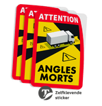 Sticker dode hoek vrachtverkeer officieel - 170x250mm - Reflecterend