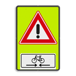 Verkeersbord RVV J37OB503OB02f - FLUOR overstekende fietsers