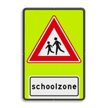 Verkeersbord RVV J21f - FLUOR Schoolzone