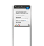 Parkeerreglement G4S - portaalbord 600x800mm - aluminium geborstelde staanders TS6