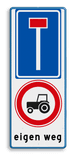 Verkeersbord RVV L08 - C08 + eigen tekst