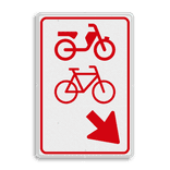 Verkeersbord RVV D107 - (brom-)fietsers van rijbaan wissen