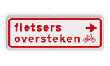 Verkeersbord RVV BW07r 600x200mm - Fietsers oversteken