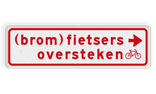Verkeersbord RVV BW08r 700x200mm - (brom)fietsers oversteken