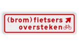 Verkeersbord RVV BW08rb 700x200mm - (brom)fietsers oversteken