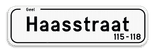 Gepersonaliseerd straatnaambord wit met ondertekst 700x200