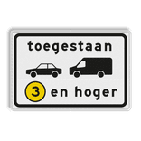Verkeersbord RVV C22a1 - Onderbord - Milieuzone auto en busje