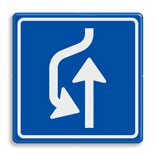 Verkeersbord RVV L21 - uitwijkplaats, passeerhaven links - reflecterend