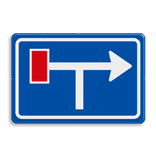 Verkeersbord RVV L09-1lt - Doodlopende weg - voorwaarschuwing