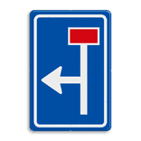 Verkeersbord RVV L09-1l - Doodlopende weg - voorwaarschuwing
