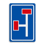 Verkeersbord RVV L09-3l - Doodlopende weg - voorwaarschuwing