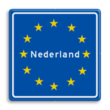 Verkeersbord RVV L403 - Grensbord Nederland