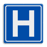 Verkeersbord RVV BW101 Hospitaal