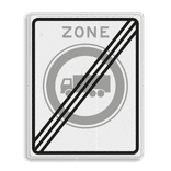 Verkeersbord RVV C07zbe - einde zone - Gesloten voor vrachtauto's