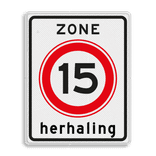 Verkeersbord RVV A0115zbh zone herhaling