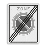 Verkeersbord RVV E01ze - einde parkeerzone - Einde parkeerzone