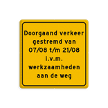 Tekstbord - Eigen tekst voor onderhoud - Werk in uitvoering