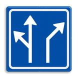 Verkeersbord RVV L04-2 - Pijlbord Voorsorteren