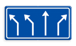 Verkeersbord RVV L04-4 - Pijlbord Voorsorteren