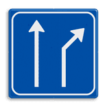 Verkeersbord RVV L06-2 - Pijlbord Splitsing