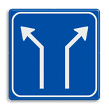 Verkeersbord RVV L06-2 - Pijlbord Splitsing