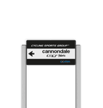 Portaalsysteem TS met informatiebord 2:1 met aluminium geborstelde staanders