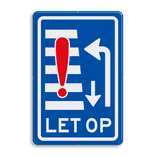Verkeersbord RVV VR10-05 - Let op: overstekende voetgangers