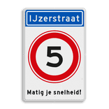 Informatiebord Straatnaam + snelheidsbeperking