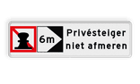 Scheepvaartbord BPR A.7 Verboden af te meren - Privésteiger met tekst