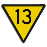 Snelheidsverminderingsbord - RS 313 - 10 of hoger - Reflecterend