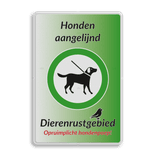 Informatiebord - Honden aan de lijn - Rustgebied
