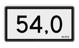 Kilometerbord Nieuwe stijl - RS - 600x300mm - Reflecterend