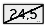 Hectometerbord (einde) Nieuwe stijl - RS - 600x300mm - Reflecterend